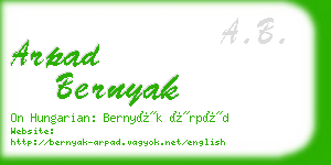 arpad bernyak business card